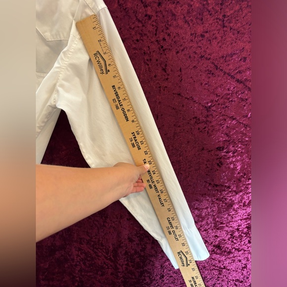 Vintage Wrangler Pearl Snap White Western Long Sleeve Bottom Down Shirt Sz M - Picture 6 of 6